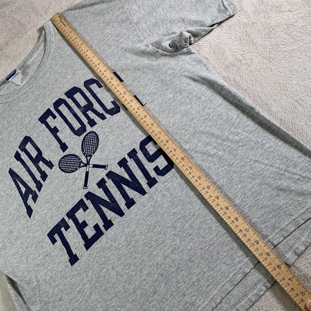 Vintage Air Force Tennis Shirt Mens 2XL Gray Champion Graphic Tee Short‎ Sleeve - Picture 8 of 11